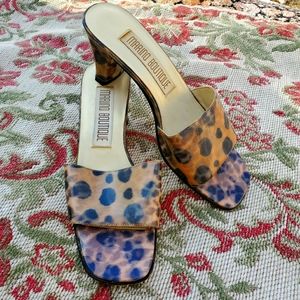 Holographic Leopard Print kitten heels